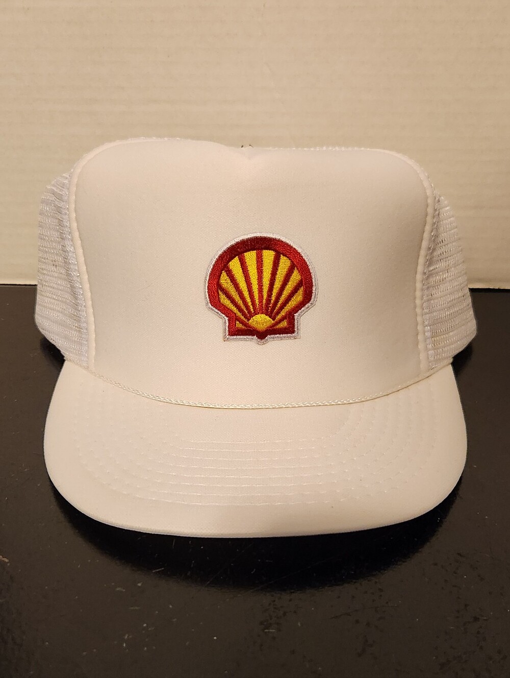 Vintage Shell Oil Hat Chemical Pipeline Industry Gasoline White Trucker Cap